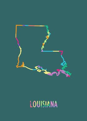 Louisiana Map Green Bg