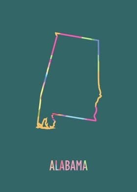 Alabama Map Green Bg