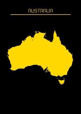 Australia Map Gold