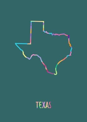 Texas Map Green Bg