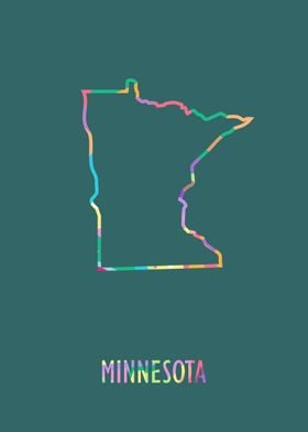 Minnesota Map Green Bg