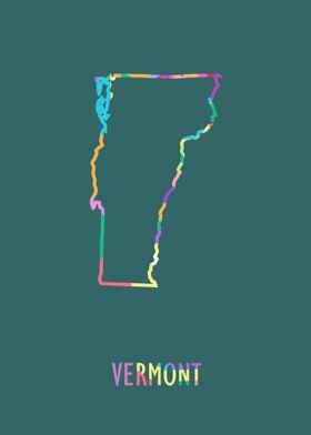 Vermont Map Green Bg