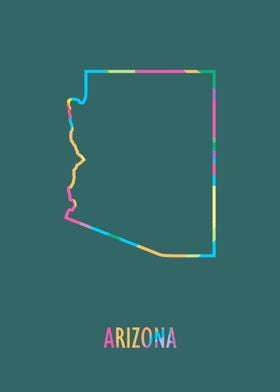 Arizona Map Green Bg