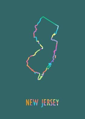 New Jersey Map Green Bg