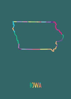 Iowa Map Green Bg