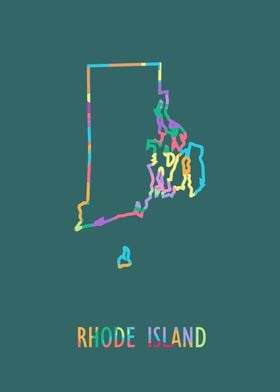 Rhode Island Map Green Bg