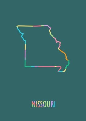 Missouri Map Green Bg