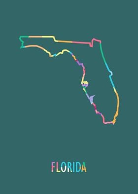 Florida Map Green Bg