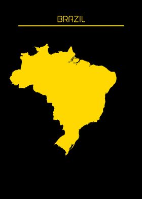 Brazil Map Gold