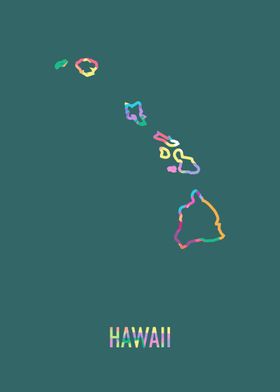 Hawaii Map Green Bg