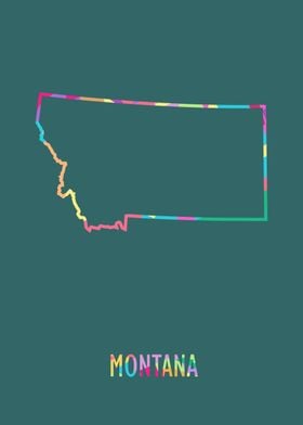 Montana Map Green Bg