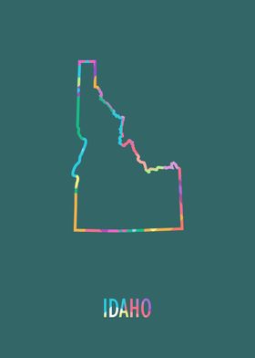 Idaho Map Green Bg