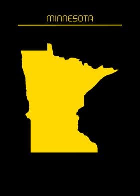 Minnesota Map Gold