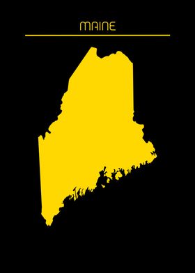 Maine Map Gold