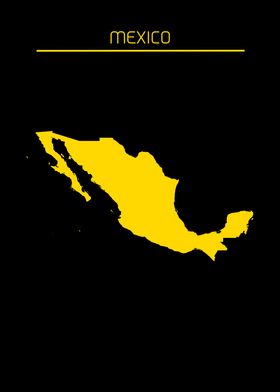 Mexico Map Gold