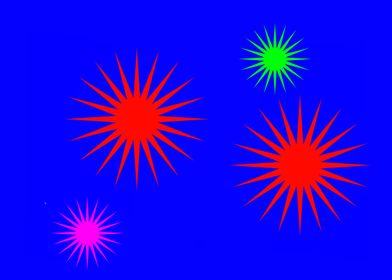 Fireworks on Blue