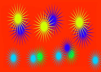 Overlapping Fireworks