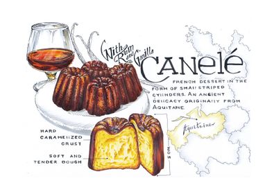 French canele cakes