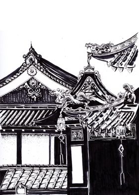 Roofs of temples Sketch