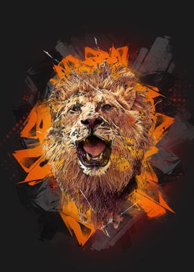 Abstract Gold Lion