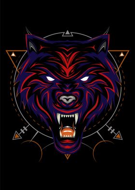 Red wolf vector
