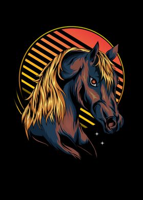 horse face illustration