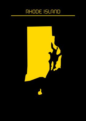 Rhode Island Map Gold