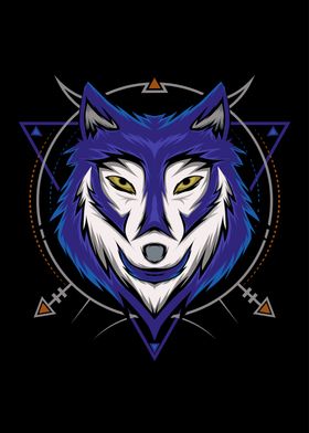 Blue wolf Illustration