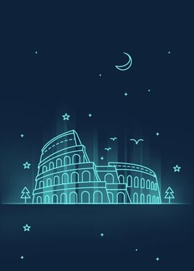 Ancient Colosseum Night   