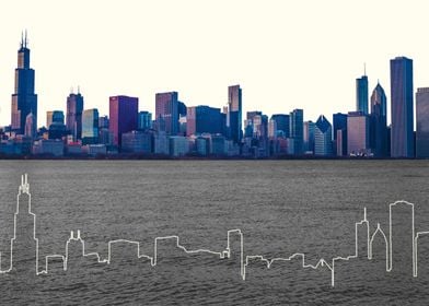 Chicago Skyline Outline