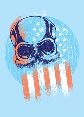 Skull usa flag