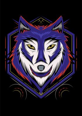 Head wolf vector logo