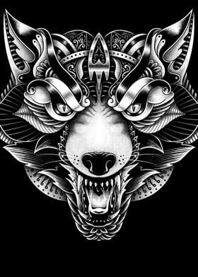 Angry Wolf Ornate