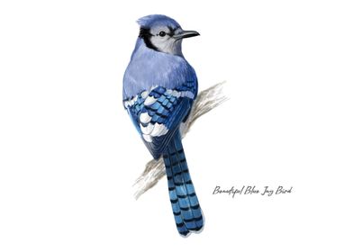 Beautiful Blue Jay Bird