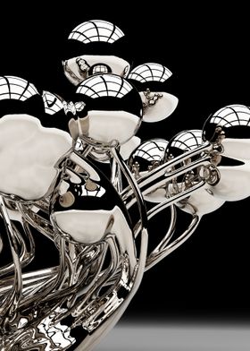 Polished metal sculpture