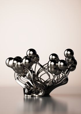 Polished metal sculpture