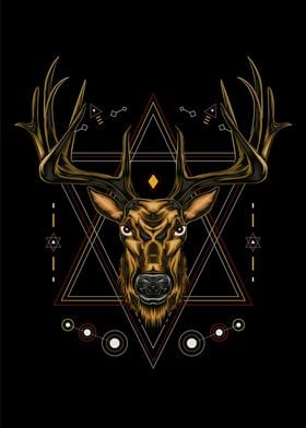 vector logo deer buck