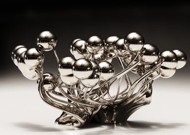 Polished metal sculpture