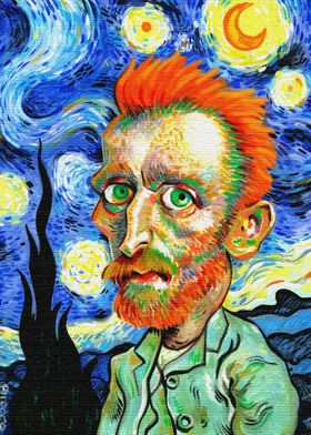 Vincent in a starry night