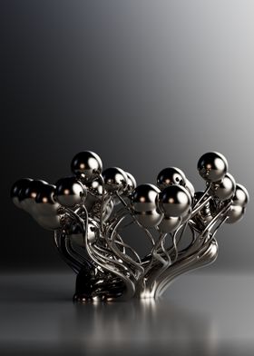 Polished metal sculpture