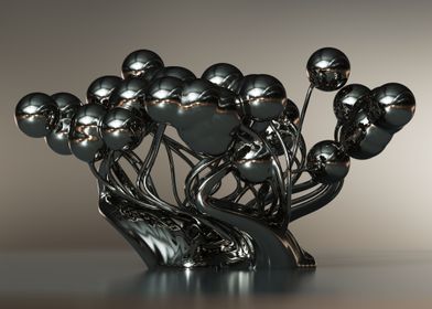 Polished metal sculpture