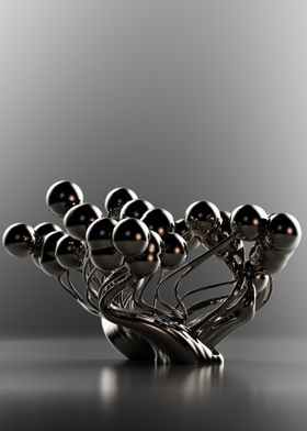 Polished metal sculpture