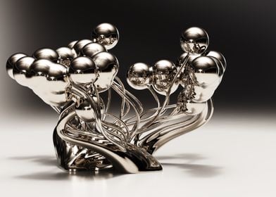 Polished metal sculpture