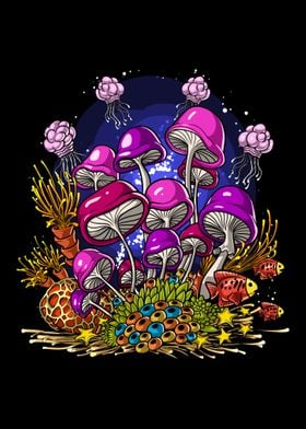 Trippy Ocean Mushrooms