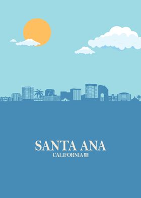 santa ana City Skyline blu