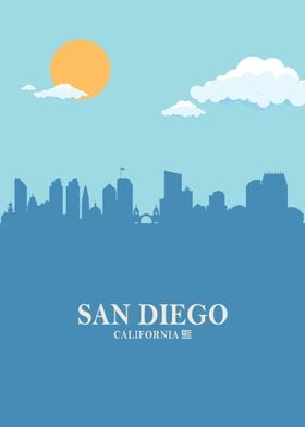 san diego City Skyline blu