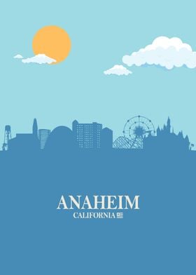 anaheim City Skyline blue