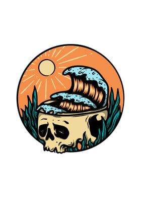 Skull and Wave