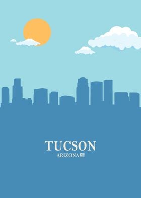 tucson City Skyline blue