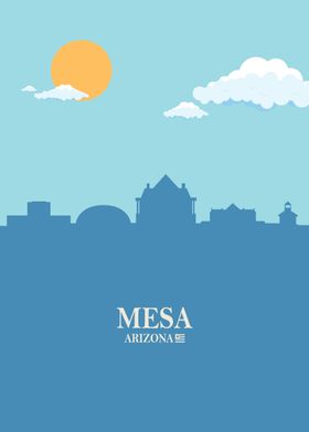 mesa City Skyline blue